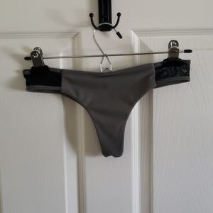 Grey Bottoms with Black Mesh Panel